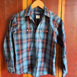 Wrangler Boys Western Pearl Snap Shirt - Youth Large